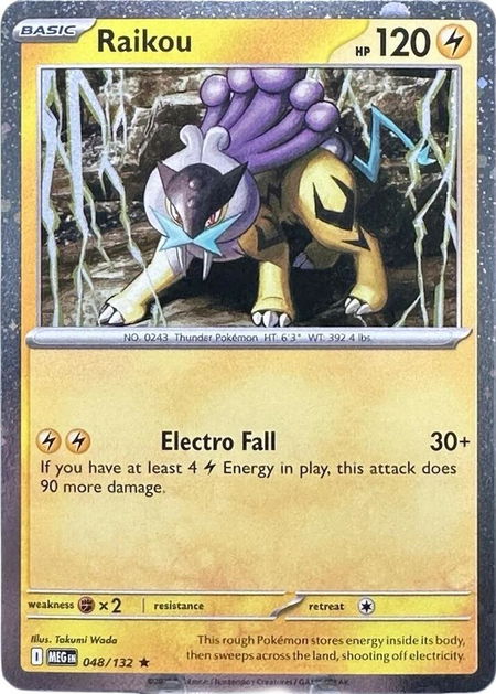 Raikou - 048/132 (Cosmo Holo) - ME01: Mega Evolution Pokémon trading card