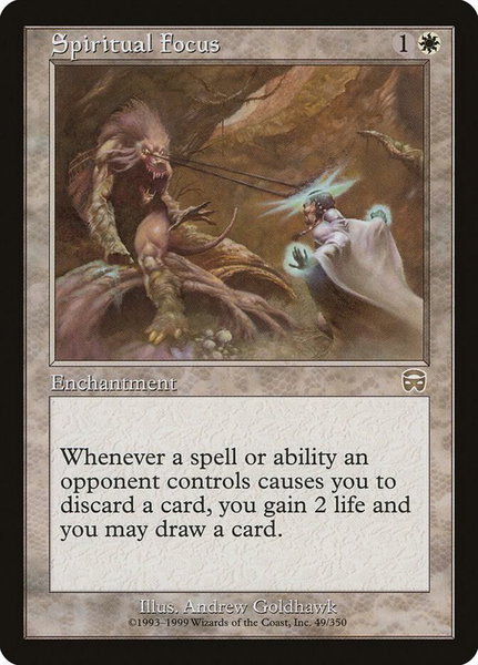 Spiritual Focus trading card from Mercadian Masques Spiritual Focus - Mercadian Masques Magic: The Gathering trading card