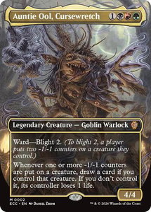 Auntie Ool, Cursewretch (Borderless) - Commander: Lorwyn Eclipsed (ECC) #2 - Mythic Rare Magic: The Gathering Trading Card