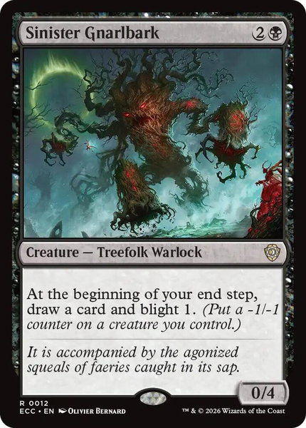 Sinister Gnarlbark trading card from Commander: Lorwyn Eclipsed Sinister Gnarlbark - Commander: Lorwyn Eclipsed Magic: The Gathering trading card