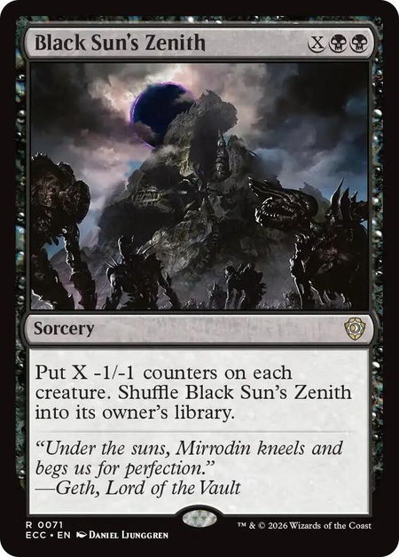 Black Sun's Zenith - Commander: Lorwyn Eclipsed Magic: The Gathering trading card