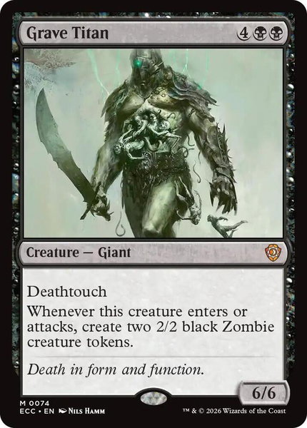 Grave Titan trading card from Commander: Lorwyn Eclipsed Grave Titan - Commander: Lorwyn Eclipsed Magic: The Gathering trading card