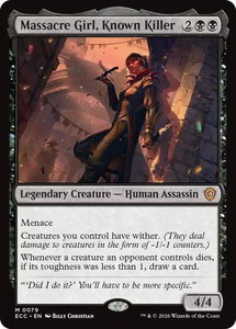 Massacre Girl, Known Killer - Commander: Lorwyn Eclipsed (ECC) #79 - Mythic Rare Magic: The Gathering Trading Card