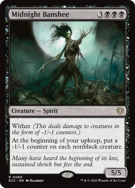 Midnight Banshee trading card from Commander: Lorwyn Eclipsed Midnight Banshee - Commander: Lorwyn Eclipsed Magic: The Gathering trading card