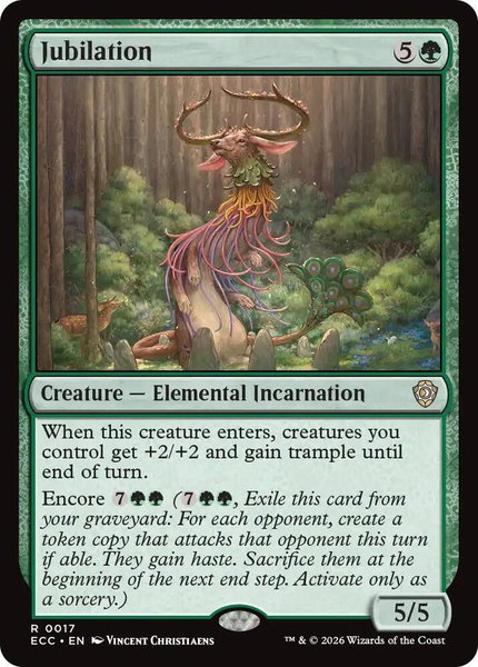 Jubilation trading card from Commander: Lorwyn Eclipsed Jubilation - Commander: Lorwyn Eclipsed Magic: The Gathering trading card