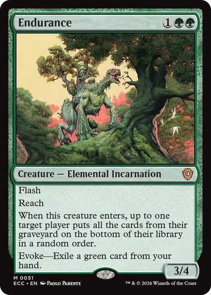 Endurance trading card from Commander: Lorwyn Eclipsed Endurance - Commander: Lorwyn Eclipsed Magic: The Gathering trading card
