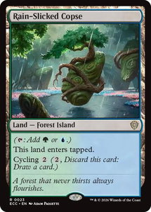 Rain-Slicked Copse - Commander: Lorwyn Eclipsed (ECC) #23 - Rare Magic: The Gathering Trading Card