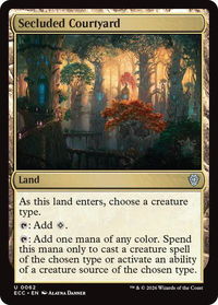 Secluded Courtyard - Commander: Lorwyn Eclipsed (ECC) #62 - Uncommon Magic: The Gathering Trading Card