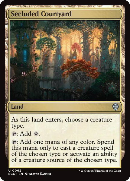 Secluded Courtyard trading card from Commander: Lorwyn Eclipsed Secluded Courtyard - Commander: Lorwyn Eclipsed Magic: The Gathering trading card