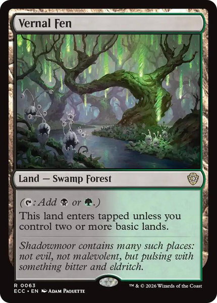 Vernal Fen trading card from Commander: Lorwyn Eclipsed Vernal Fen - Commander: Lorwyn Eclipsed Magic: The Gathering trading card