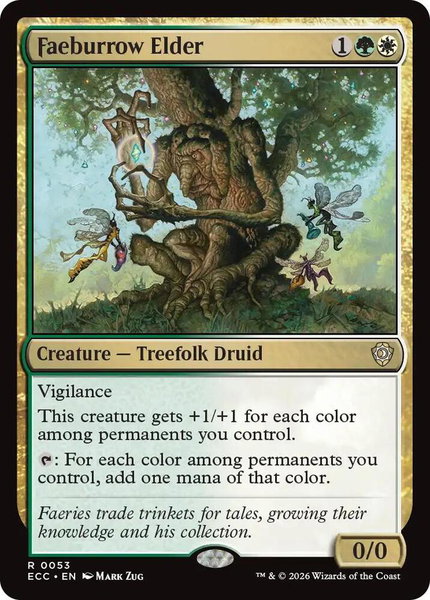 Faeburrow Elder trading card from Commander: Lorwyn Eclipsed Faeburrow Elder - Commander: Lorwyn Eclipsed Magic: The Gathering trading card