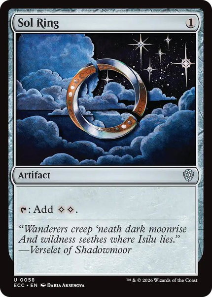 Sol Ring (0058) trading card from Commander: Lorwyn Eclipsed Sol Ring (0058) - Commander: Lorwyn Eclipsed Magic: The Gathering trading card