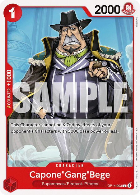 Capone"Gang"Bege - The Azure Sea's Seven One Piece trading card