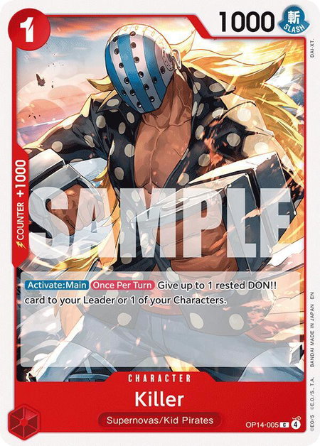 Killer - The Azure Sea's Seven One Piece trading card