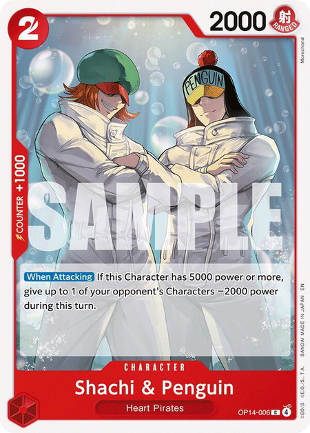Shachi & Penguin trading card from The Azure Sea's Seven Shachi & Penguin - The Azure Sea's Seven One Piece trading card
