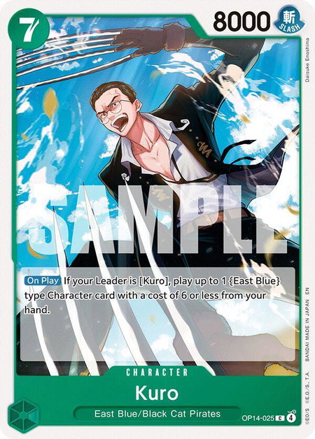 Kuro - The Azure Sea's Seven One Piece trading card