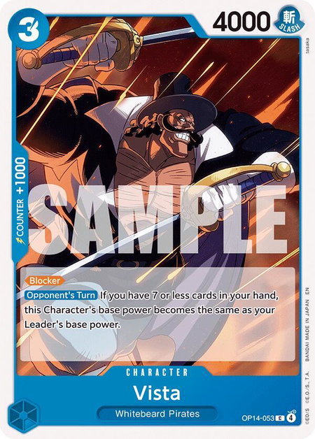 Vista - The Azure Sea's Seven One Piece trading card