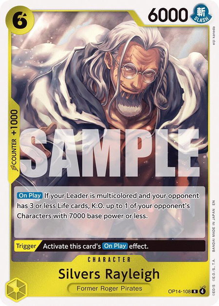Silvers Rayleigh trading card from The Azure Sea's Seven Silvers Rayleigh - The Azure Sea's Seven One Piece trading card