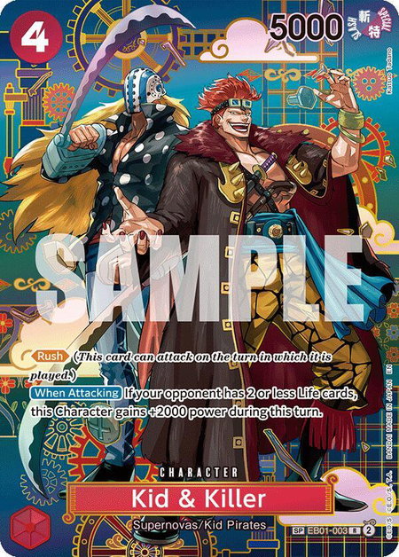 Kid & Killer - EB01-003 (SP) - The Azure Sea's Seven One Piece trading card