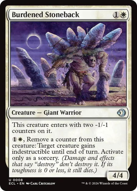Burdened Stoneback - Lorwyn Eclipsed Magic: The Gathering trading card