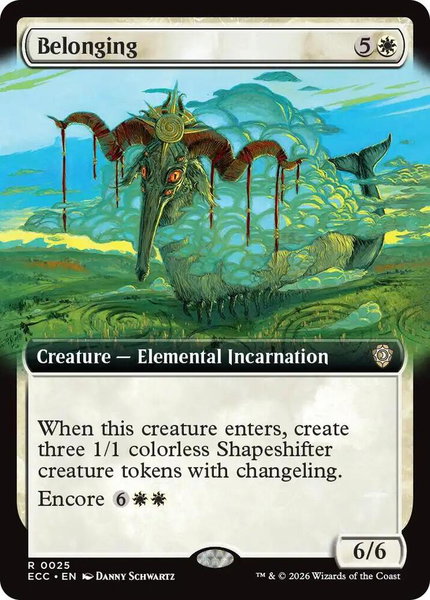 Belonging (Extended Art) trading card from Commander: Lorwyn Eclipsed Belonging (Extended Art) - Commander: Lorwyn Eclipsed Magic: The Gathering trading card