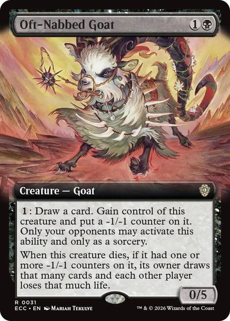 Oft-Nabbed Goat (Extended Art) - Commander: Lorwyn Eclipsed Magic: The Gathering trading card