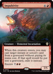 Impulsivity (Extended Art) - Commander: Lorwyn Eclipsed (ECC) #33 - Rare Magic: The Gathering Trading Card