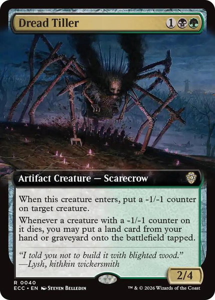 Dread Tiller (Extended Art) trading card from Commander: Lorwyn Eclipsed Dread Tiller (Extended Art) - Commander: Lorwyn Eclipsed Magic: The Gathering trading card