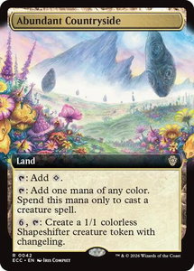 Abundant Countryside (Extended Art) - Commander: Lorwyn Eclipsed (ECC) #42 - Rare Magic: The Gathering Trading Card