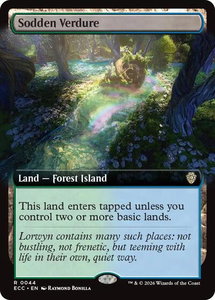 Sodden Verdure (Extended Art) - Commander: Lorwyn Eclipsed (ECC) #44 - Rare Magic: The Gathering Trading Card