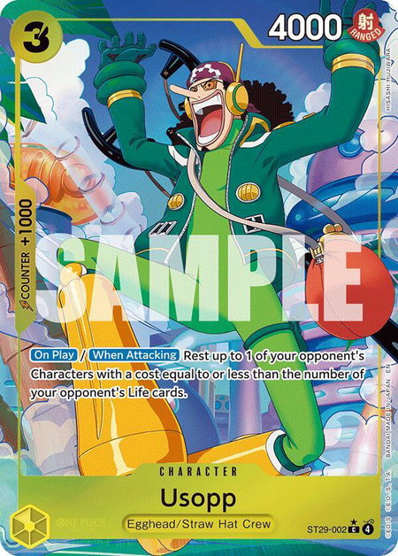Usopp (Full Art) trading card from Starter Deck 29: Egghead Usopp (Full Art) - Starter Deck 29: Egghead One Piece trading card