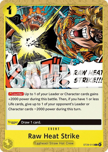 Raw Heat Strike trading card from Starter Deck 29: Egghead Raw Heat Strike - Starter Deck 29: Egghead One Piece trading card