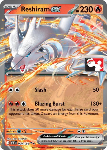 Reshiram ex trading card from Prize Pack Series Cards Reshiram ex - Prize Pack Series Cards Pokémon trading card