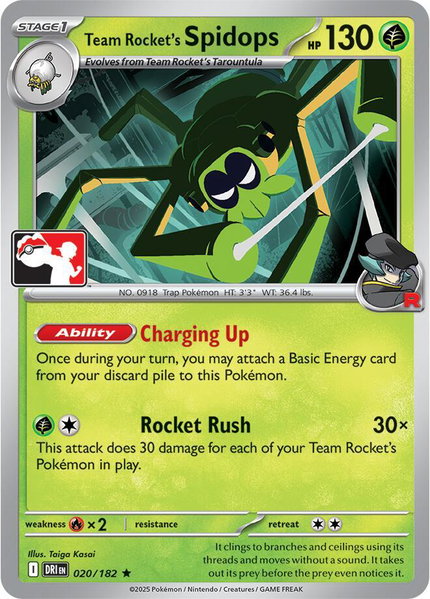 Team Rocket's Spidops - 020/182 - Prize Pack Series Cards Pokémon trading card
