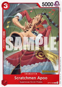 Scratchmen Apoo - The Azure Sea's Seven Release Event Cards (OP14 RE) #OP14-008 - Common One Piece Trading Card