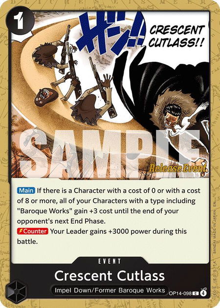 Crescent Cutlass - The Azure Sea's Seven Release Event Cards One Piece trading card