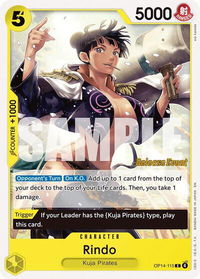 Rindo - The Azure Sea's Seven Release Event Cards (OP14 RE) #OP14-115 - Common One Piece Trading Card