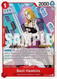 Basil Hawkins - The Azure Sea's Seven Release Event Cards (OP14 RE) #OP14-010 - Uncommon One Piece Trading Card