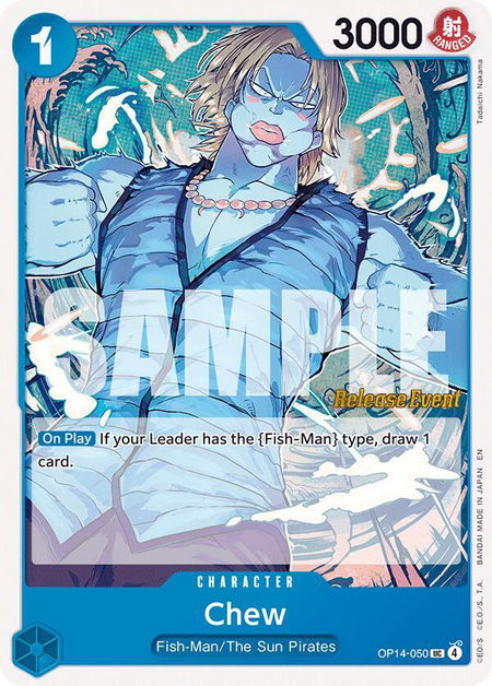 Chew - The Azure Sea's Seven Release Event Cards One Piece trading card