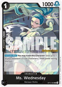 Ms. Wednesday - The Azure Sea's Seven Release Event Cards (OP14 RE) #OP14-083 - Uncommon One Piece Trading Card
