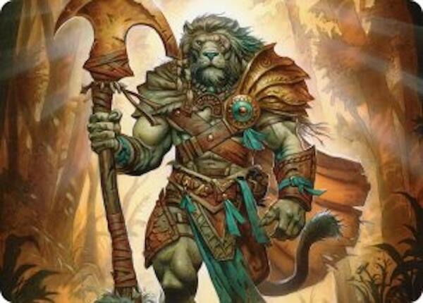 Ajani, Outland Chaperone Art Card trading card from Art Series: Lorwyn Eclipsed Ajani, Outland Chaperone Art Card - Art Series: Lorwyn Eclipsed Magic: The Gathering trading card