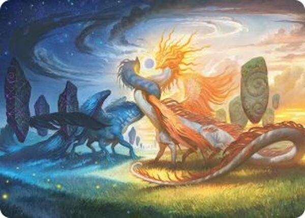 Celestial Reunion Art Card (19/54) trading card from Art Series: Lorwyn Eclipsed Celestial Reunion Art Card (19/54) - Art Series: Lorwyn Eclipsed Magic: The Gathering trading card