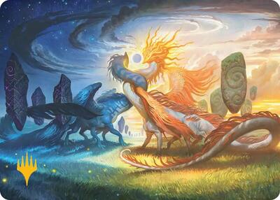 Celestial Reunion Art Card (19/54) (Gold-Stamped Planeswalker Symbol) - Art Series: Lorwyn Eclipsed (ASECL) #19 - Special Magic: The Gathering Trading Card