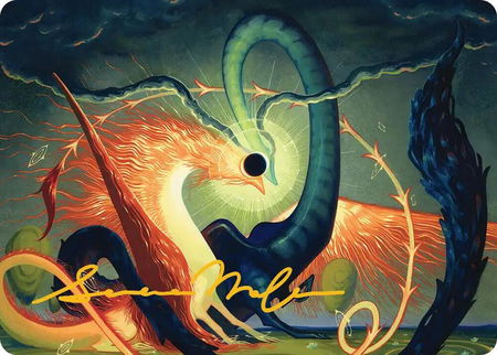 Celestial Reunion Art Card (42/54) (Gold-Stamped Signature) trading card from Art Series: Lorwyn Eclipsed Celestial Reunion Art Card (42/54) (Gold-Stamped Signature) - Art Series: Lorwyn Eclipsed Magic: The Gathering trading card