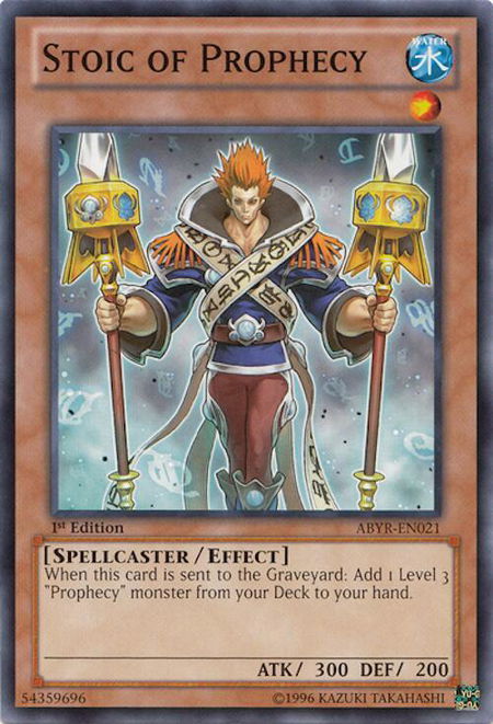 Stoic of Prophecy trading card from Abyss Rising Stoic of Prophecy - Abyss Rising YuGiOh trading card