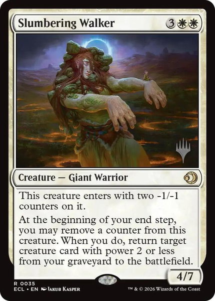 Slumbering Walker trading card from Promo Pack: Lorwyn Eclipsed Slumbering Walker - Promo Pack: Lorwyn Eclipsed Magic: The Gathering trading card