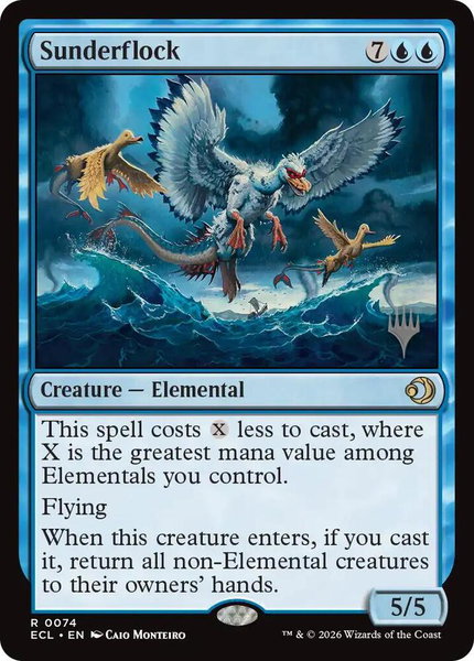 Sunderflock trading card from Promo Pack: Lorwyn Eclipsed Sunderflock - Promo Pack: Lorwyn Eclipsed Magic: The Gathering trading card