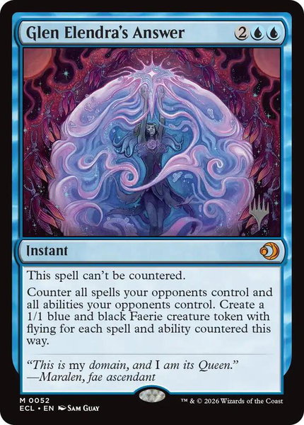 Glen Elendra's Answer trading card from Promo Pack: Lorwyn Eclipsed Glen Elendra's Answer - Promo Pack: Lorwyn Eclipsed Magic: The Gathering trading card