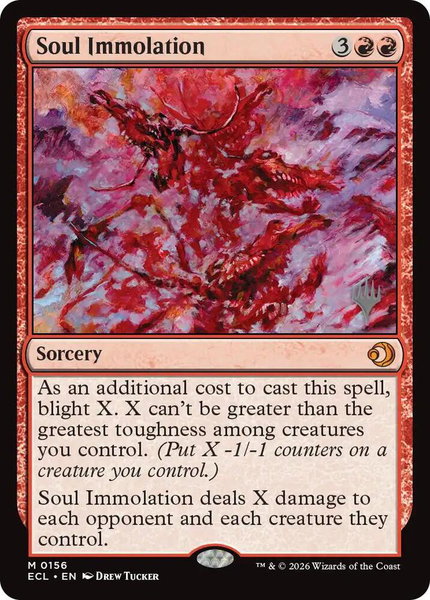 Soul Immolation trading card from Promo Pack: Lorwyn Eclipsed Soul Immolation - Promo Pack: Lorwyn Eclipsed Magic: The Gathering trading card