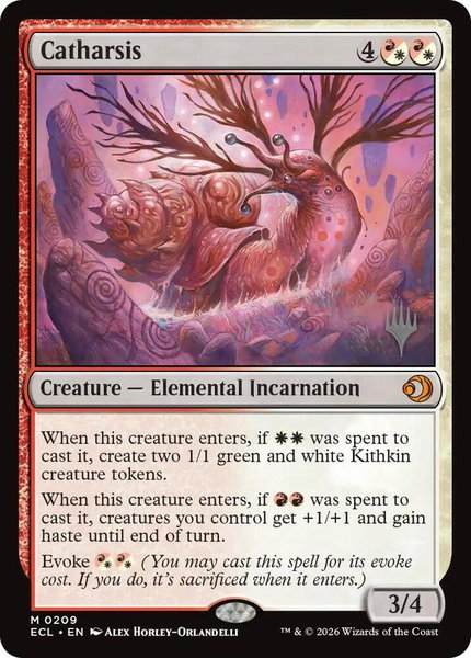 Catharsis trading card from Promo Pack: Lorwyn Eclipsed Catharsis - Promo Pack: Lorwyn Eclipsed Magic: The Gathering trading card